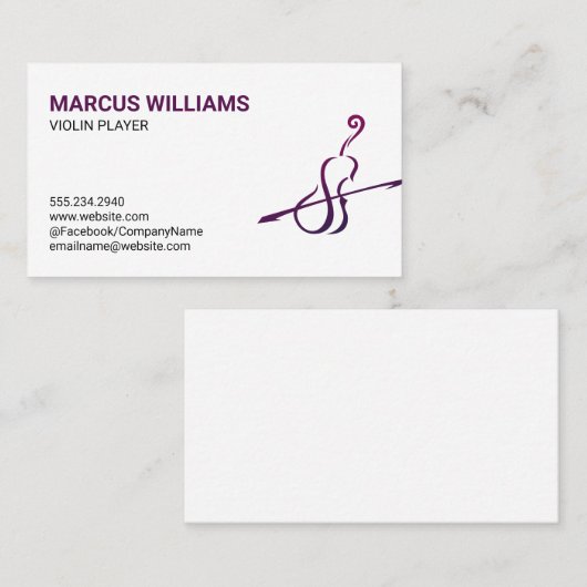 Violin Instrument Visitekaartje (Voorkant / Achterkant)