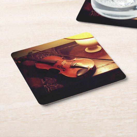Violin Kartonnen Onderzetters (Schuin)