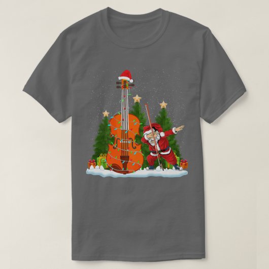 Violin kerstlampjes kerstkerstmis kerstmis kerstmi t-shirt (Design voorkant)