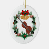 Violin Kerstmis met muziekversiering Keramisch Ornament (Rechts)