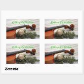 Violin kerstmuziek rechthoekige sticker (Vel)