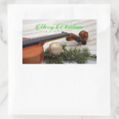 Violin kerstmuziek rechthoekige sticker (Tas)