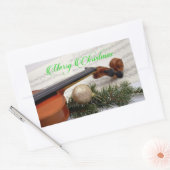 Violin kerstmuziek rechthoekige sticker (Envelop)
