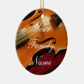 Violin kerstversiering keramisch ornament (Rechts)