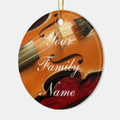 Violin kerstversiering keramisch ornament (Links)