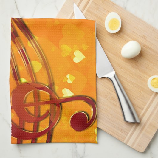 Violin key theedoek (Quarter Fold)