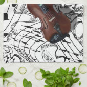 VIOLIN-KITCHEN TOWEL THEEDOEK (Gevouwen)