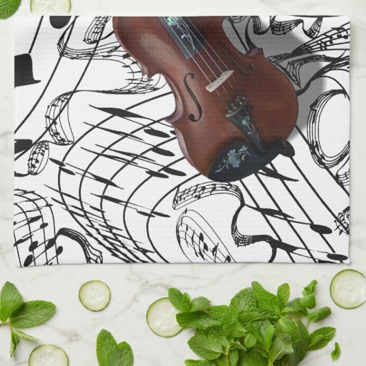 VIOLIN-KITCHEN TOWEL THEEDOEK (Gevouwen)