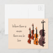 Violin klassiek gelaagd muziekinstrument briefkaart (Voorkant / Achterkant)