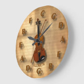 Violin-klok met cirkel van vijf muziek Grote Klok (Hoek)