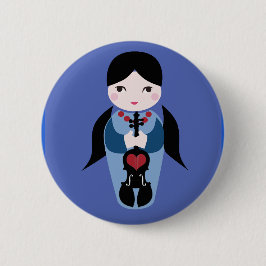 Violin Kokeshi Button