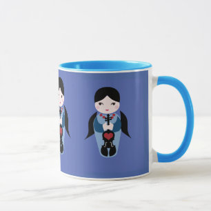 Violin Kokeshi Doll Coffee Mok