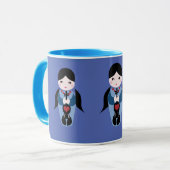 Violin Kokeshi Doll Coffee Mok (Voorkant links)