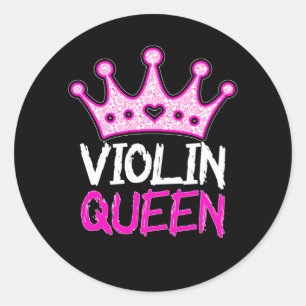 Violin koningin ronde sticker