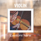 Violin lessen hier raamsticker (Vel 2)