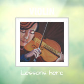 Violin lessen hier raamsticker (Vel 3)