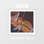 Violin lessen hier raamsticker (Vel)