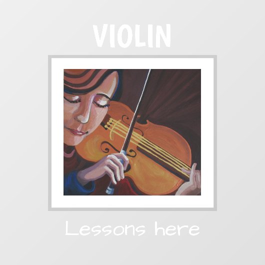 Violin lessen hier raamsticker (Vel)
