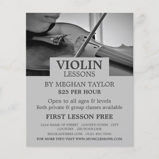 Violin Lessons Advertising Flyer (Voorkant)