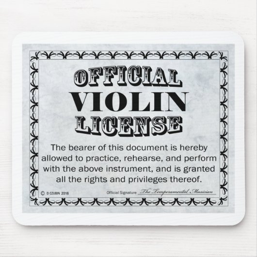 Violin License Muismat (Voorkant)