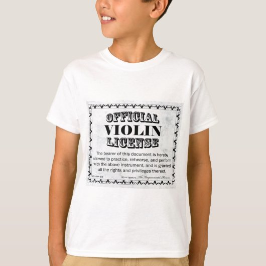Violin License T-shirt (Voorkant)