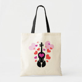 Violin Love and Hearts Canvas tas