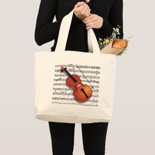 Violin Lover_ Grote Tote Bag (Voorkant (product))