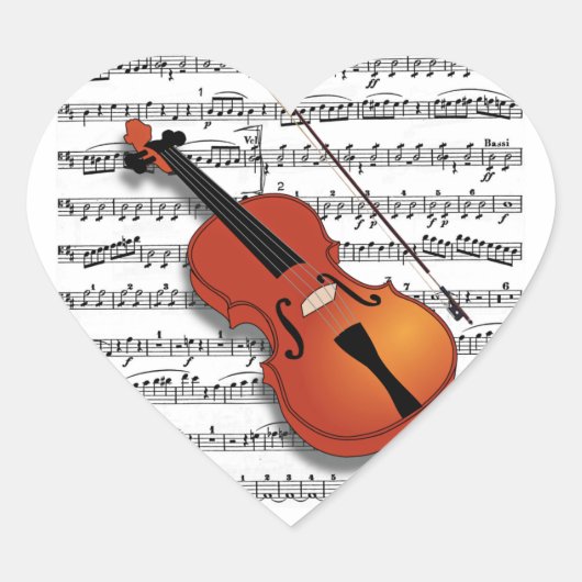Violin Lover_ Hart Sticker (Voorkant)