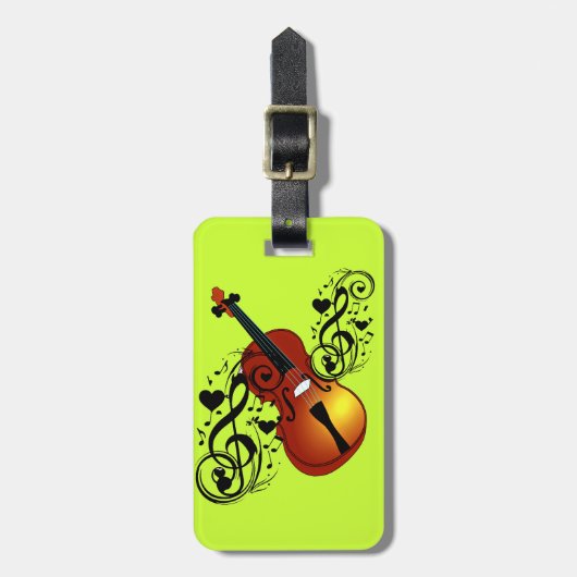 Violin, Lover op Heart_ Bagagelabel (Voorkant verticaal)