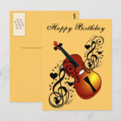 Violin, Lover op Heart_ Briefkaart (Voorkant / Achterkant)