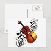 Violin, Lover op Heart_ Briefkaart (Voorkant / Achterkant)