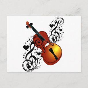 Violin, Lover op Heart_ Briefkaart