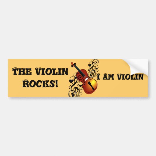 Violin, Lover op Heart_ Bumpersticker (Voorkant)