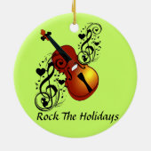 Violin, Lover op Heart_ Keramisch Ornament (Achterkant)