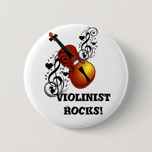 Violin, Lover op Heart_ Ronde Button 5,7 Cm (Voorkant)