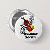 Violin, Lover op Heart_ Ronde Button 5,7 Cm (Voorkant /achterkant)