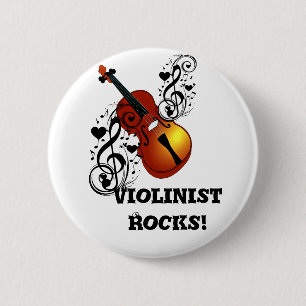 Violin, Lover op Heart_ Ronde Button 5,7 Cm
