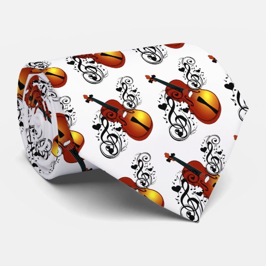 Violin, Lover op Heart_ Stropdas (Opgerold)