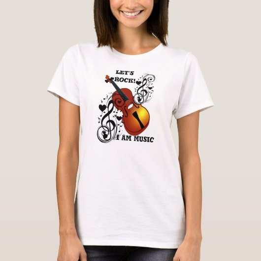 Violin, Lover op Heart_ T-shirt (Voorkant)