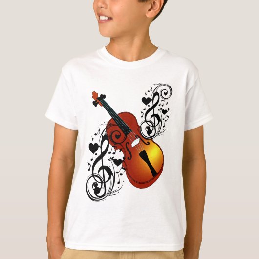 Violin, Lover op Heart_ T-shirt (Voorkant)