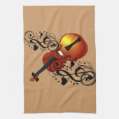 Violin, Lover op Heart_ Theedoek (Verticaal)