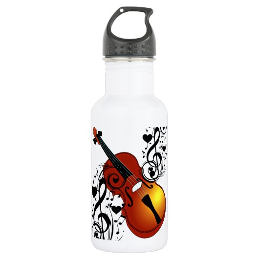 Violin, Lover op Heart_ Waterfles (Voorkant)