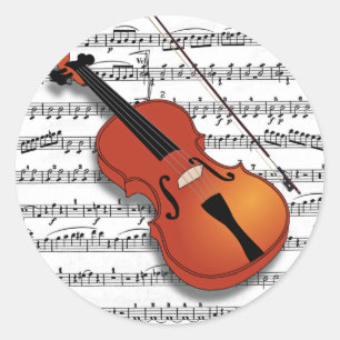 Violin Lover_ Ronde Sticker