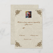 Violin Man Day of the Dead Wedding RSVP (Voorkant / Achterkant)