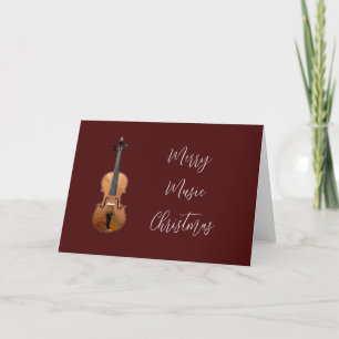 Violin Merry Music kerst Elegant Typografie Feestdagen Kaart