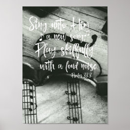 Violin met Bijbelverse psalms Poster