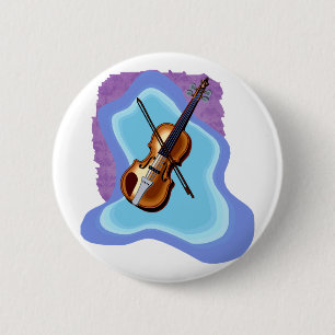 Violin met blauw afbeelding voor achtergrondafbeel ronde button 5,7 cm