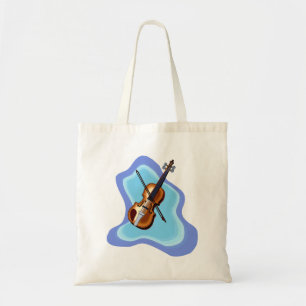 Violin met blauw afbeelding voor achtergrondafbeel tote bag
