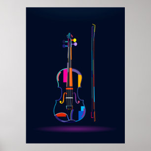 Violin met boog poster