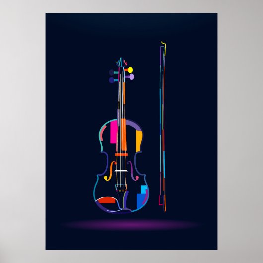 Violin met boog poster (Voorkant)